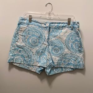 Ann Taylor Loft Light Blue and White Shorts